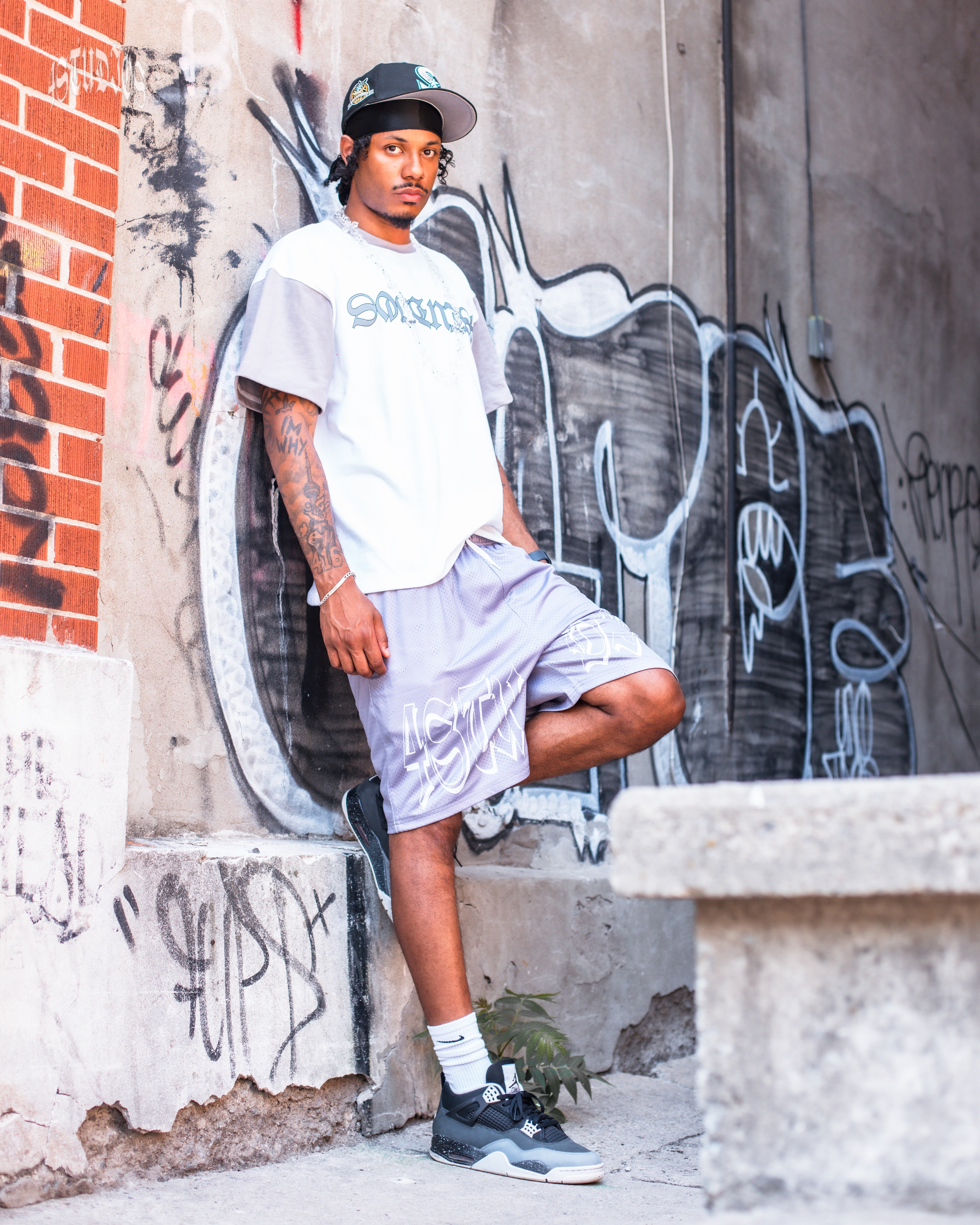 4Studios London Grey Mesh Shorts