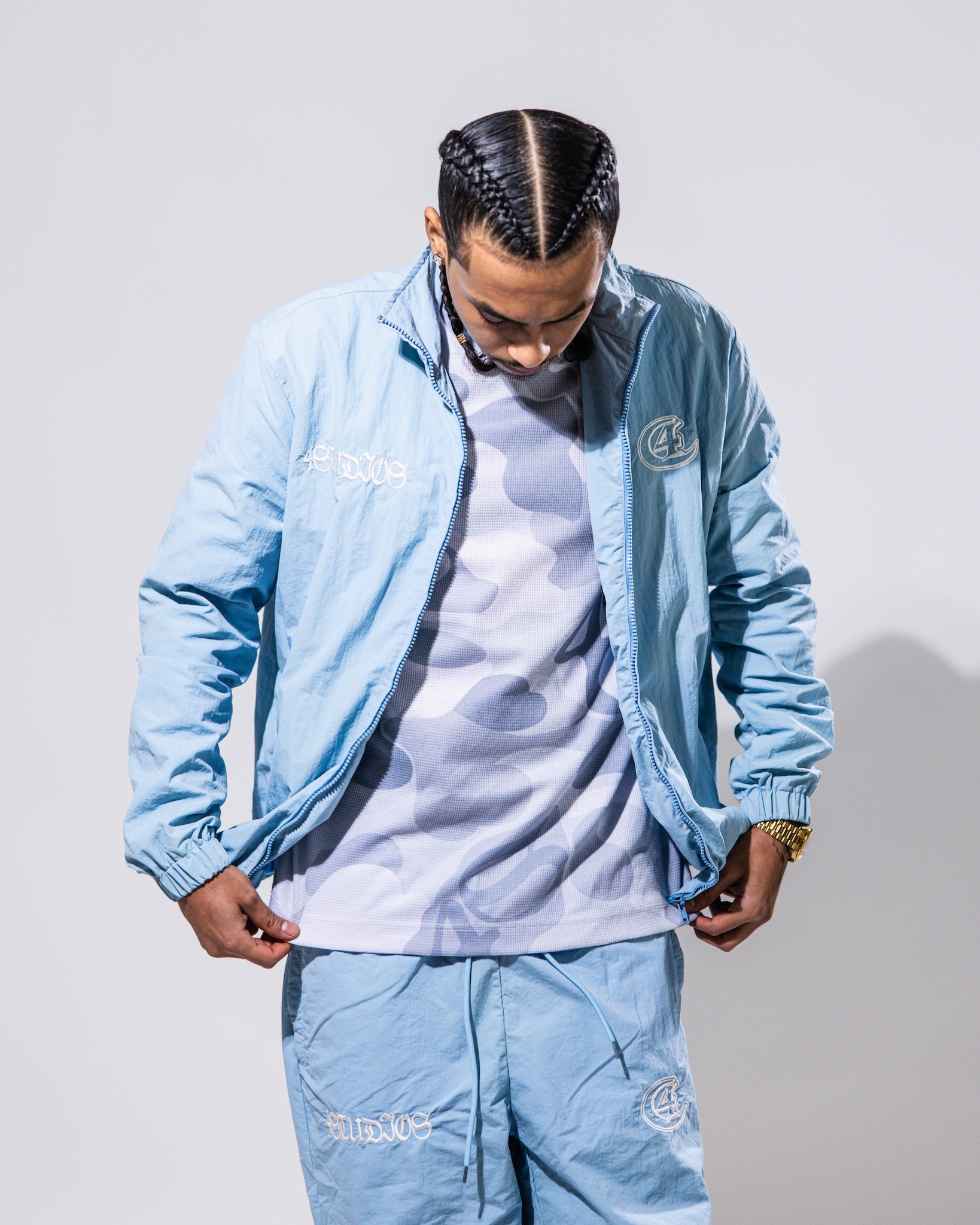 4Studios 4 The Roads Nylon Jacket - Baby Blue