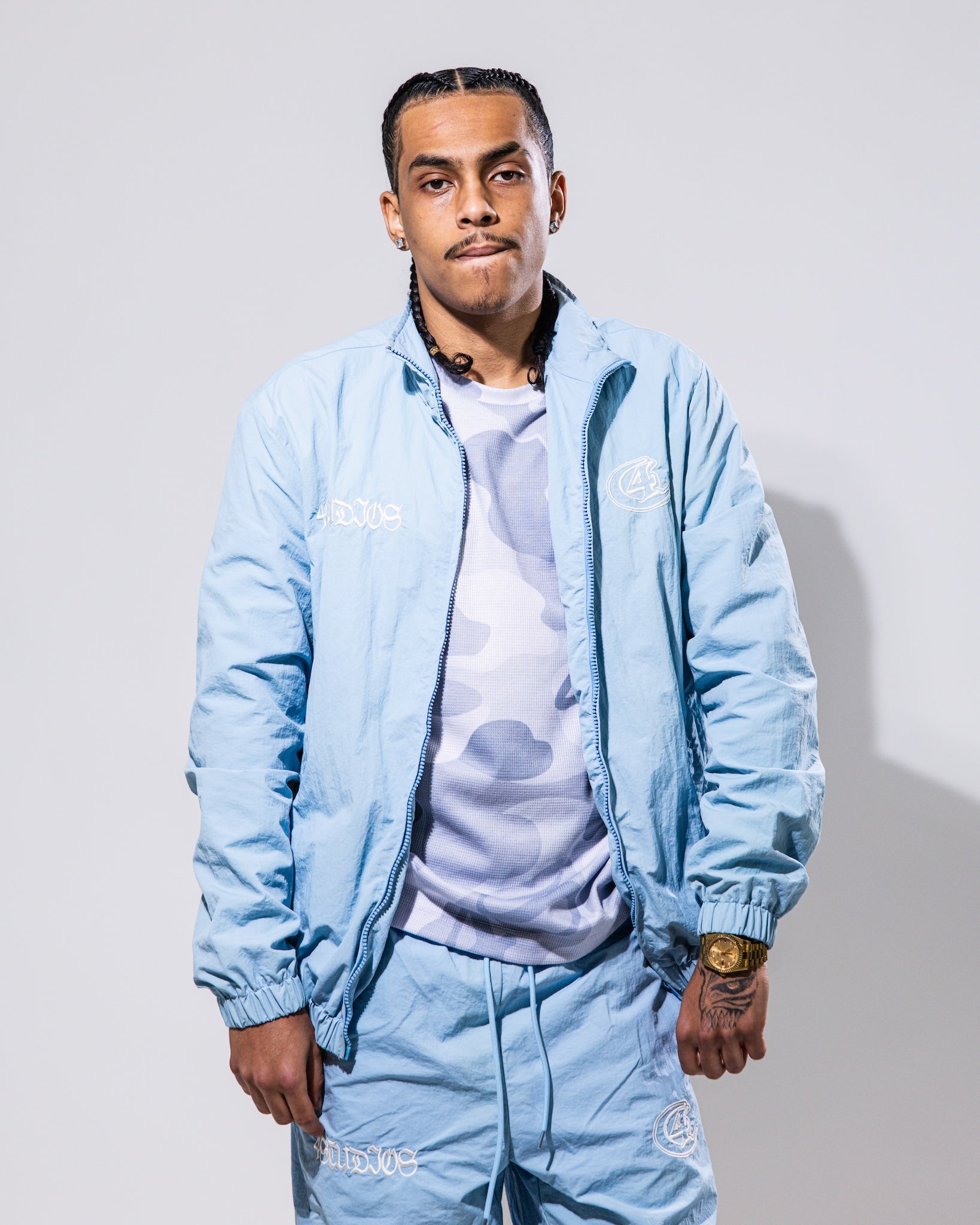 4Studios 4 The Roads Nylon Jacket - Baby Blue