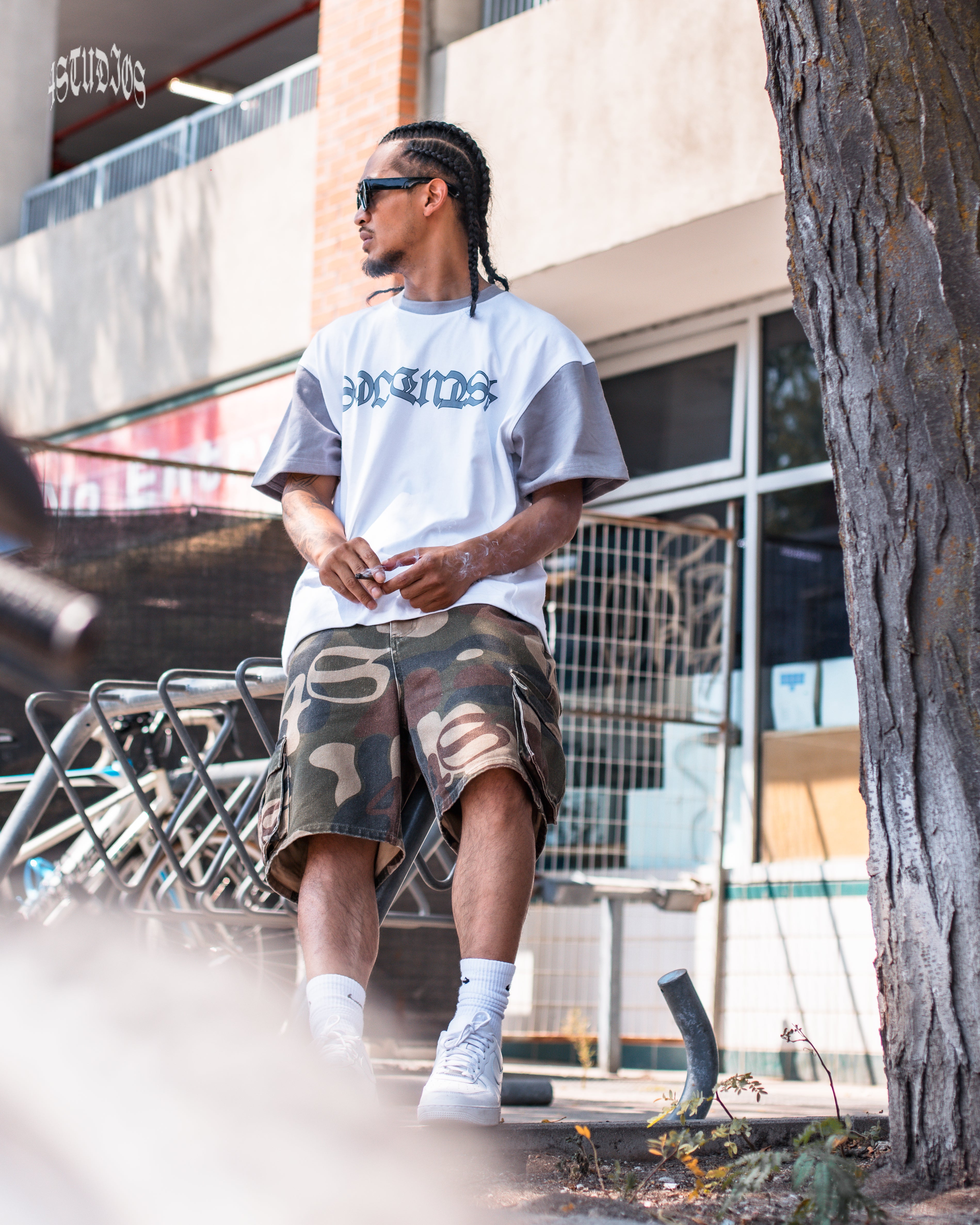 4Studios London Grey Two-Tone Tee
