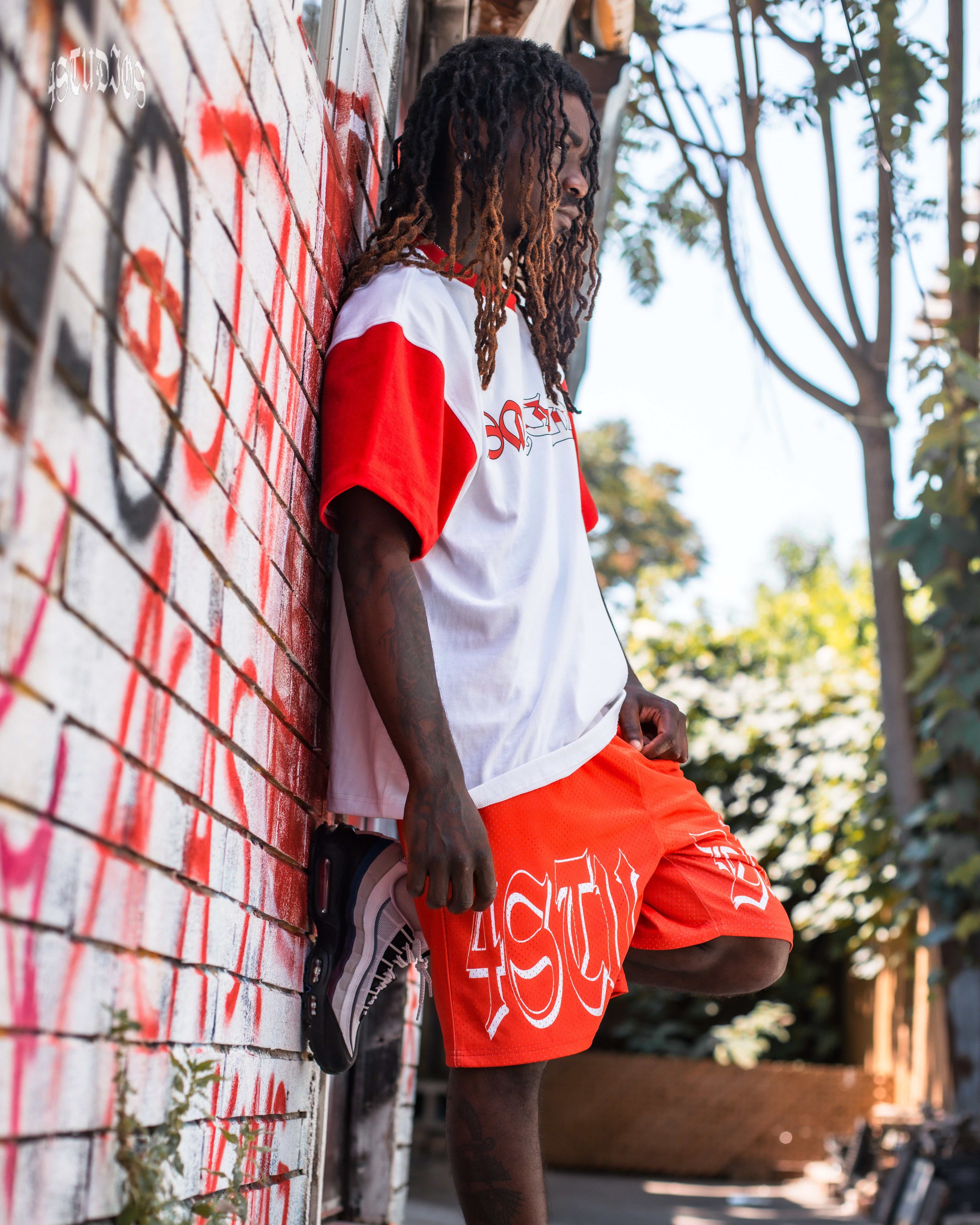 4Studios Toronto Red Mesh Shorts